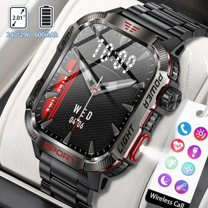 LIGE Bluetooth Call Smartwatch 2.01 Inch Screen 600 Mah Battery Compass Military Outdoor Waterproof Smartwatch for Huawei Xiaomi