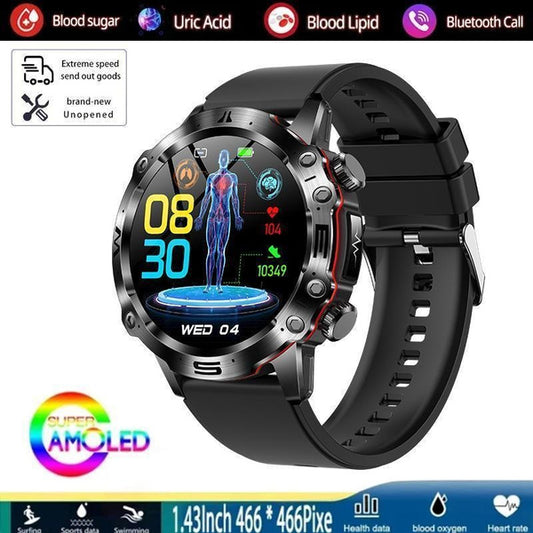2025 New Health Managed Smart Watch Health Measure Fat Uric Acid Call ECG+PPG Health Smartwatch IOS