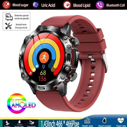 2025 New Health Managed Smart Watch Health Measure Fat Uric Acid Call ECG+PPG Health Smartwatch IOS