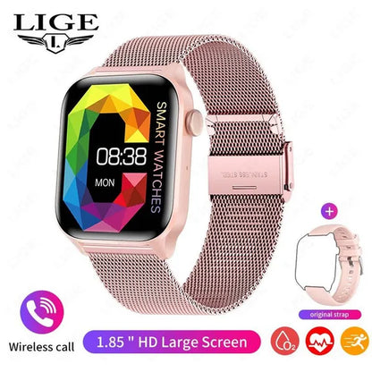 2024 New Women Smart Watch Men 1.85" Full Touch Color Screen Fitness Tracker Call Bluetooth Smart Watch Ladies Smartwatch Reloj Smartwatch