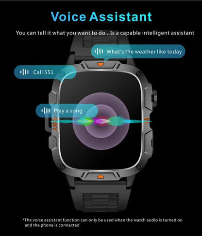 LIGE New 1.96" HD Screen Smart Watch Men with LED UV Flashlight 420Mah Large Battery Men’S Watches Health Monitor Men Smartwatch