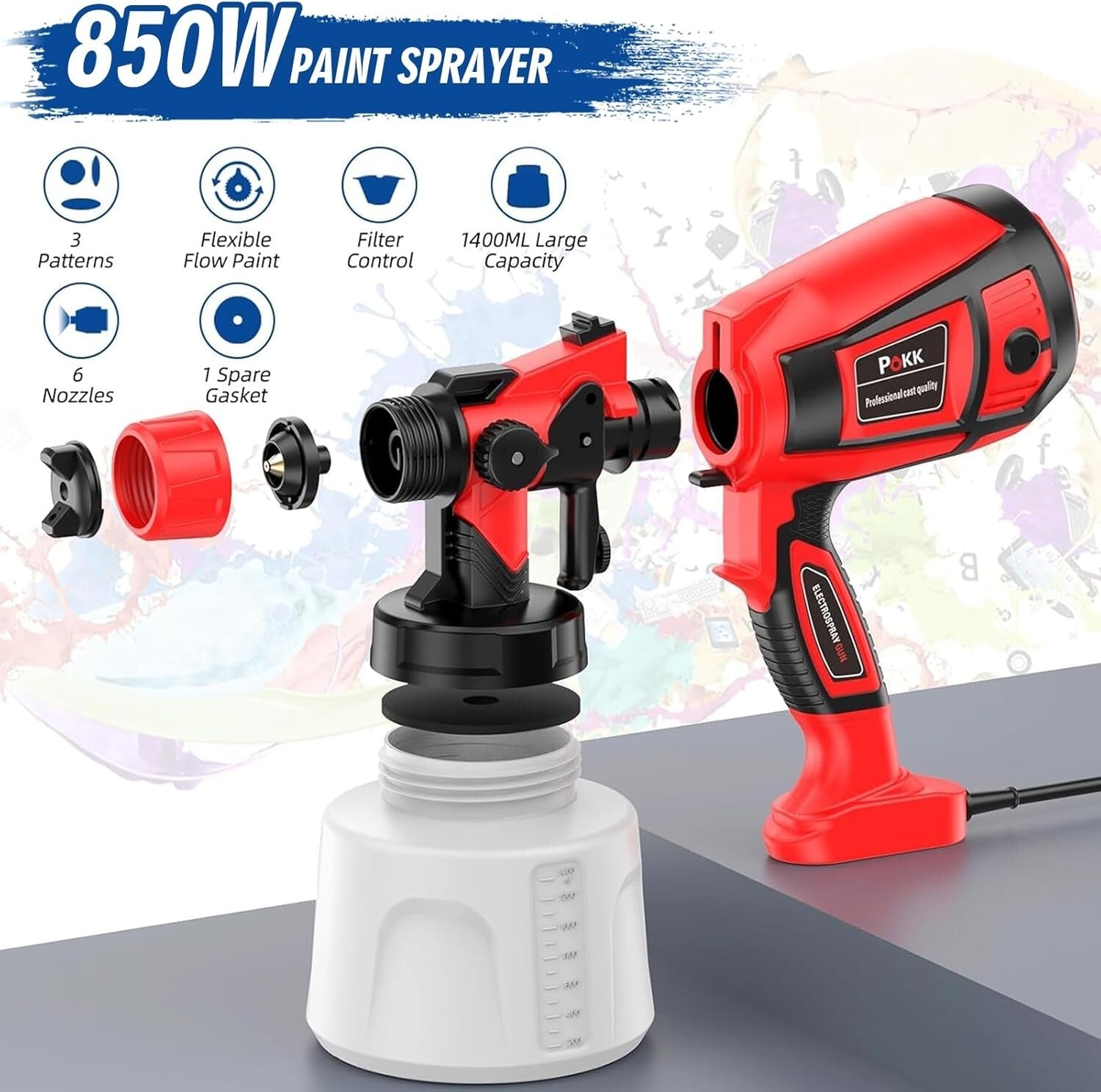 Pistola Para Pintar Maquina De Pintura Electrica Casas Autos Carros Pulverizador