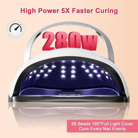 280W Lampara De Unas Maquina Profesional Luz UV LED Secador Para Esmalte Gel