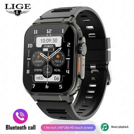 LIGE Recording Function SIRI Dial Smart Watch 600MAH Large Battery TWS Music 100+ Sports Watch True Blood Oxygen Smartwatch Men