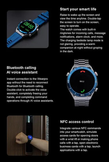 LIGE 2023 NFC ECG+PPG Bluetooth Call Smartwatch GPS Tracker Motion Bracelet Fitness for Huawei Watches Ultimate Smart Watch Men