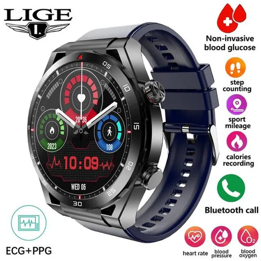 LIGE ECG+PPG Smart Watch Men Smart Watch 2023 HPV Tracking Monitor Bluetooth Call Sport Fitness Men Smartwatch for Xiaomi Huawei