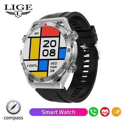 LIGE 2023 NFC ECG+PPG Bluetooth Call Smartwatch GPS Tracker Motion Bracelet Fitness for Huawei Watches Ultimate Smart Watch Men