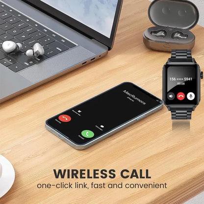 2024 New Smart Watch with Exercise Recording/Voice Assistant/Timer/ Stopwatch for Men Women, 1.85'' Smartwatch with Wireless Call (Answer/Make/Reject Calls) with Multi-Sports Mode, for Iphone/Android Phone.